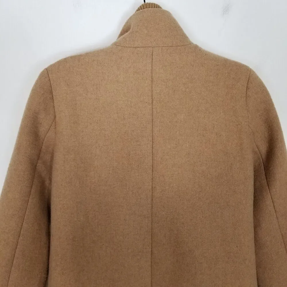 J.Crew Factory Women Village coat Sz 0 Beige Wool Blend Zip Up Preppy City - Picture 5 of 8